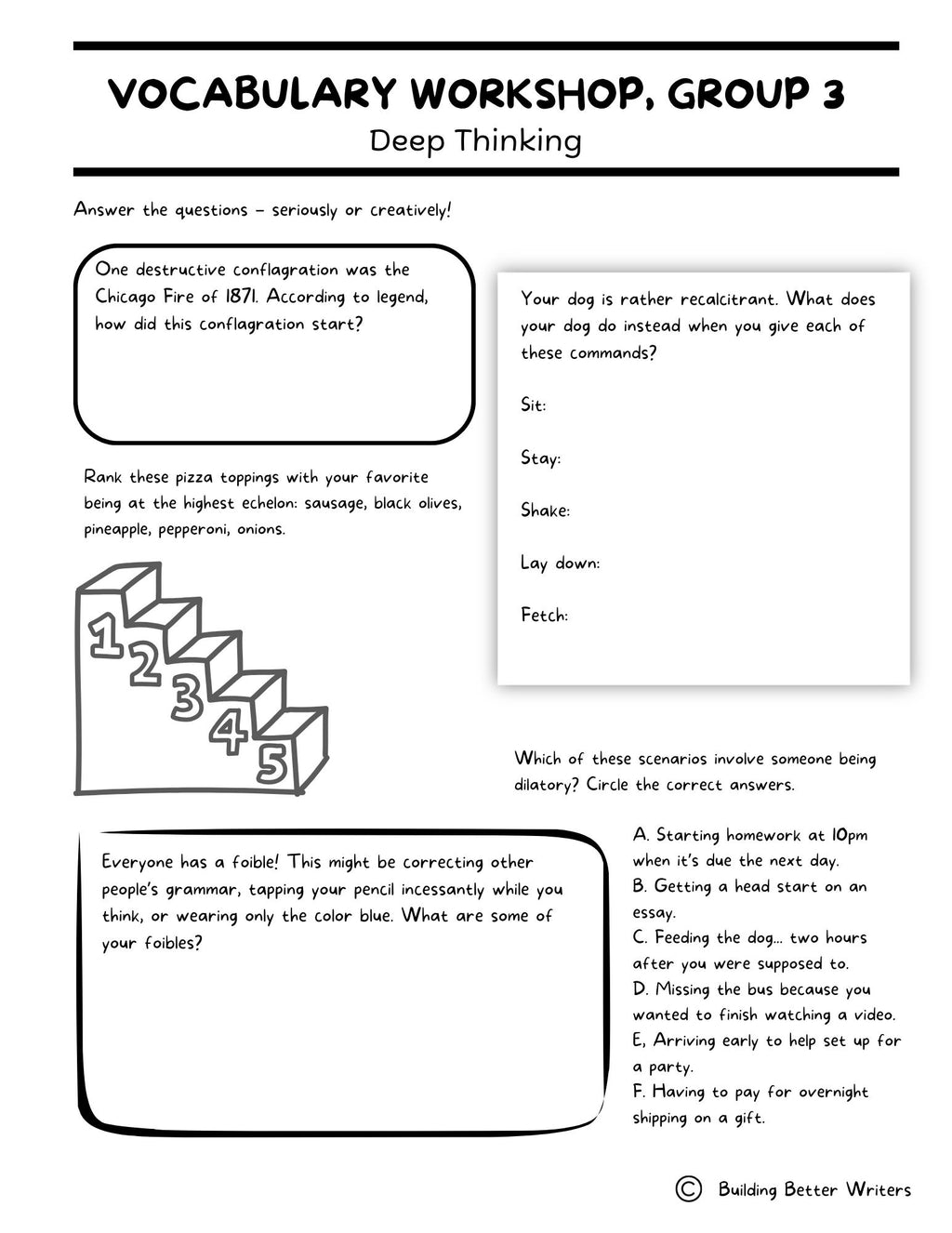 Advanced Vocabulary Unit / Upper-Level Word Study & Activities / Group 3