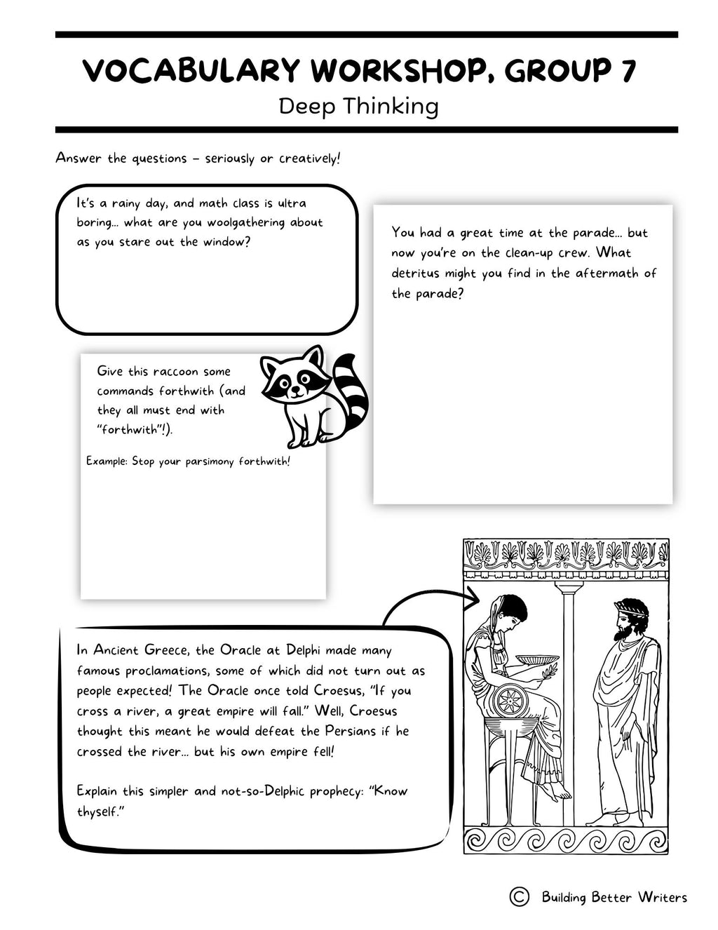 Advanced Vocabulary Unit / Upper-Level Word Study & Activities / Group 7