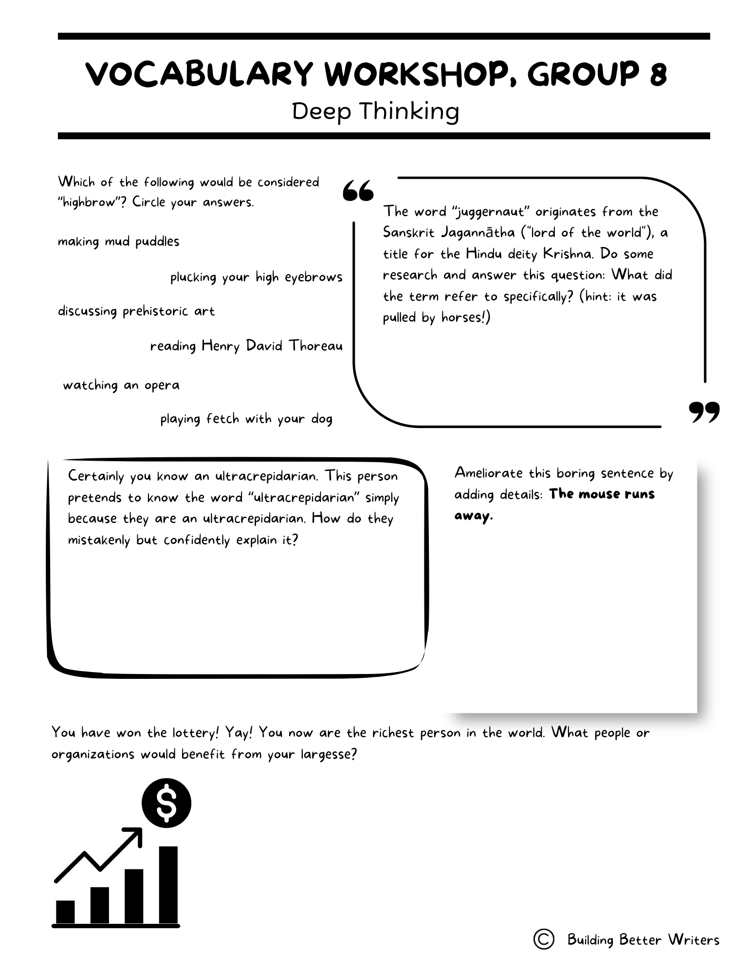 Advanced Vocabulary Unit / Upper-Level Word Study & Activities / Group 8