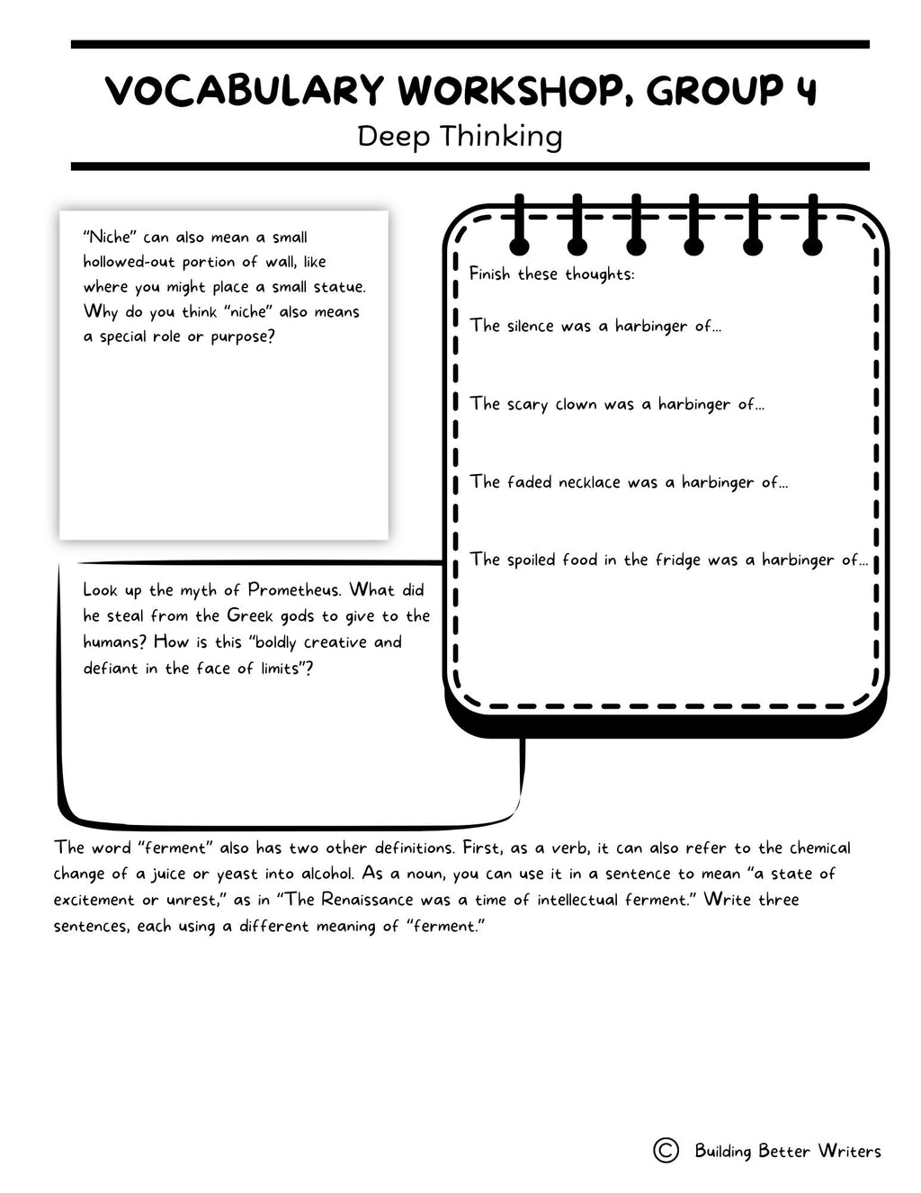 Advanced Vocabulary Unit / Upper-Level Word Study & Activities / Group 4