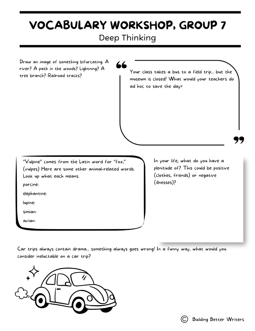 Advanced Vocabulary Unit / Upper-Level Word Study & Activities / Group 7