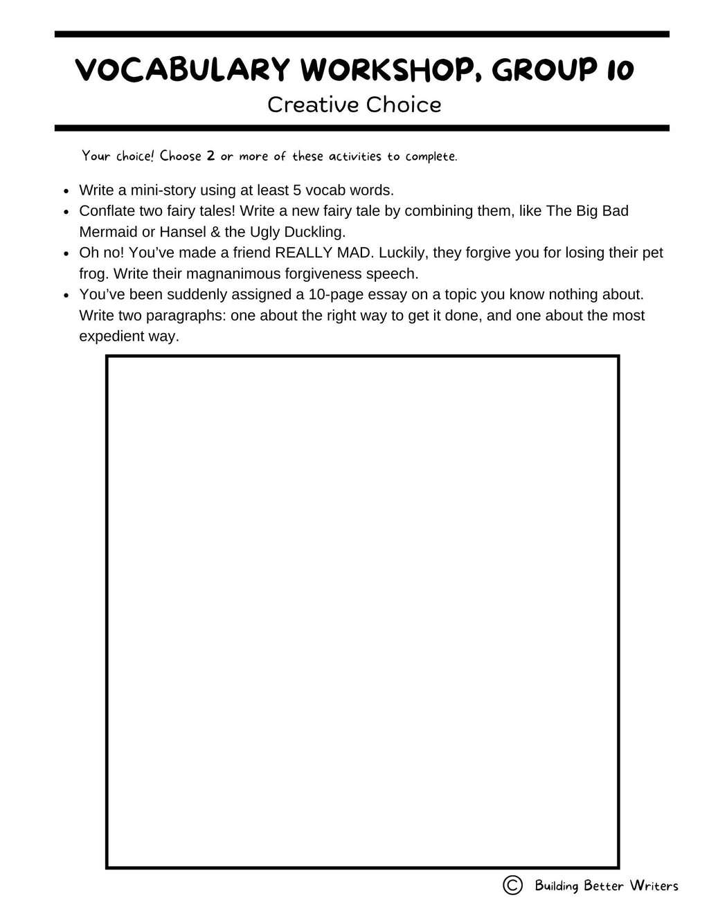 Advanced Vocabulary Unit / Upper-Level Word Study & Activities / Group 10