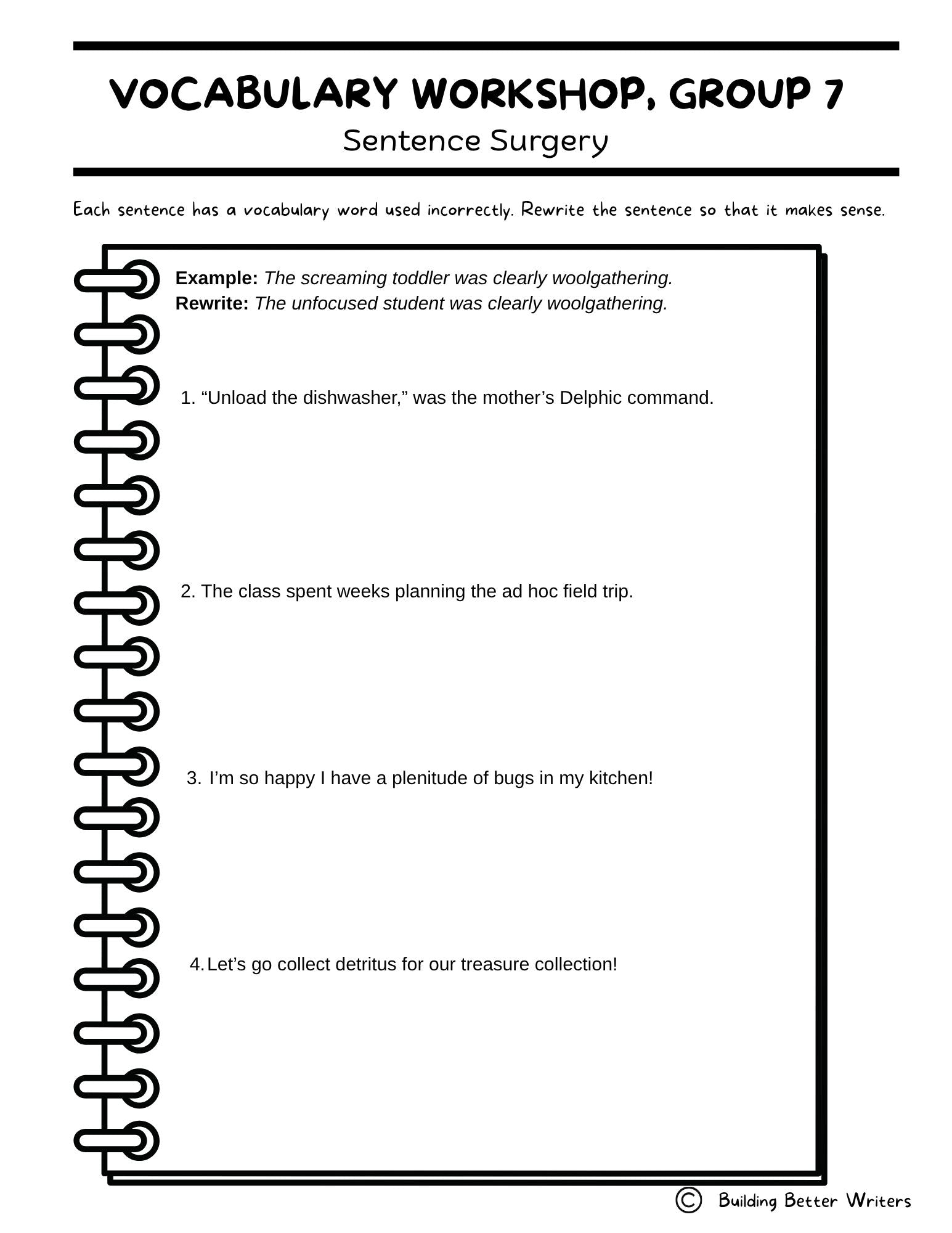 Advanced Vocabulary Unit / Upper-Level Word Study & Activities / Group 7