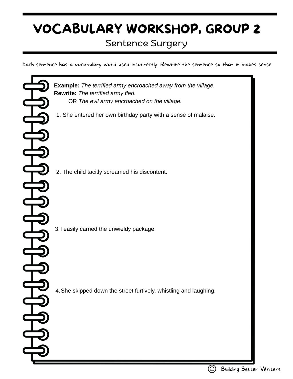 Advanced Vocabulary Unit / Upper-Level Word Study & Activities / Group 2