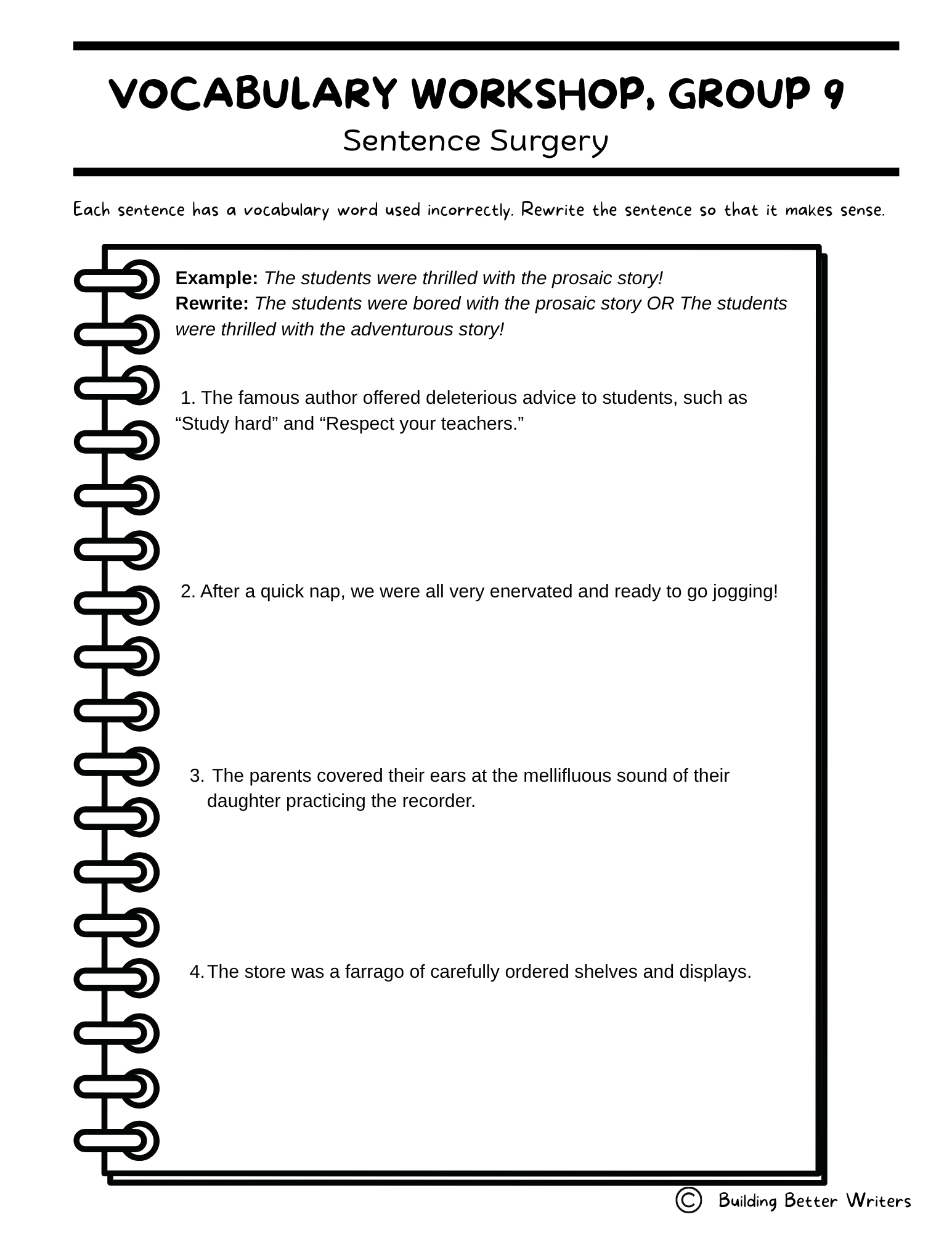 Advanced Vocabulary Unit / Upper-Level Word Study & Activities / Group 9