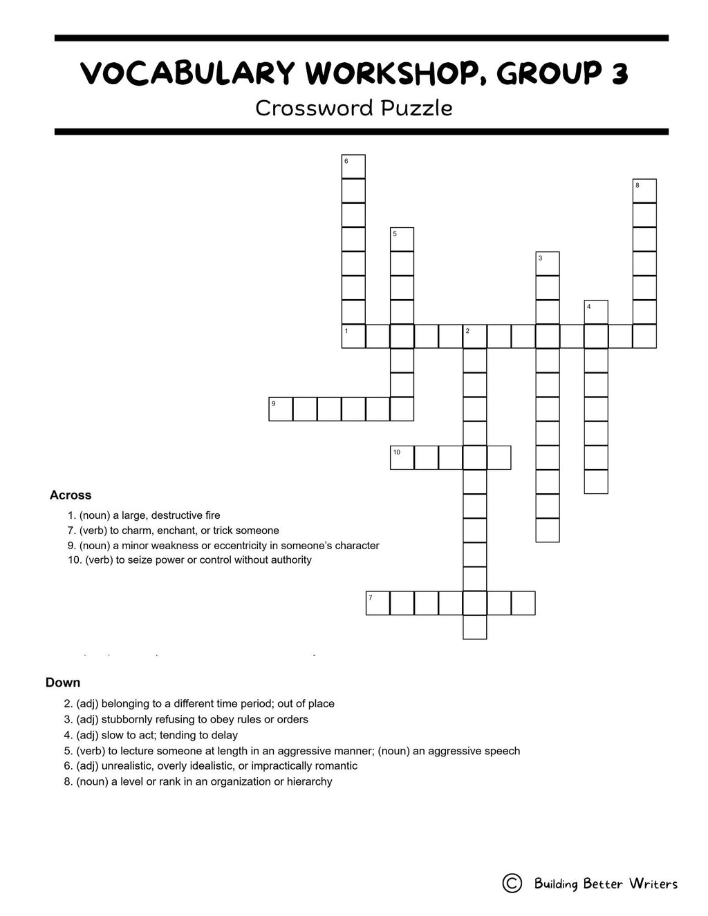 Advanced Vocabulary Unit / Upper-Level Word Study & Activities / Group 3