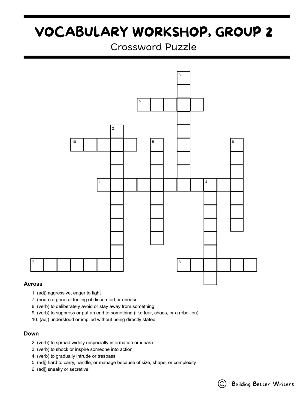 Advanced Vocabulary Unit / Upper-Level Word Study & Activities / Group 2