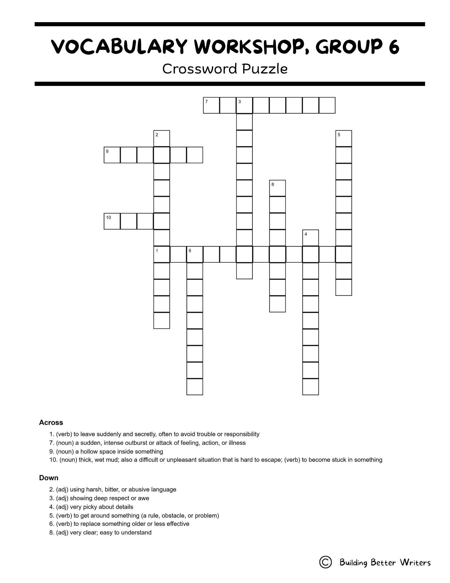 Advanced Vocabulary Unit / Upper-Level Word Study & Activities / Group 6