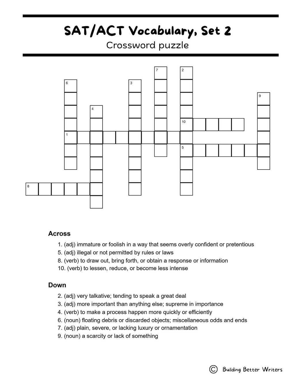 SAT/ACT/TOEFL Vocabulary Word Study & Activities / Set 2