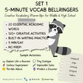 5-Minute Vocabulary Bellringers SET 1 | Middle & High School