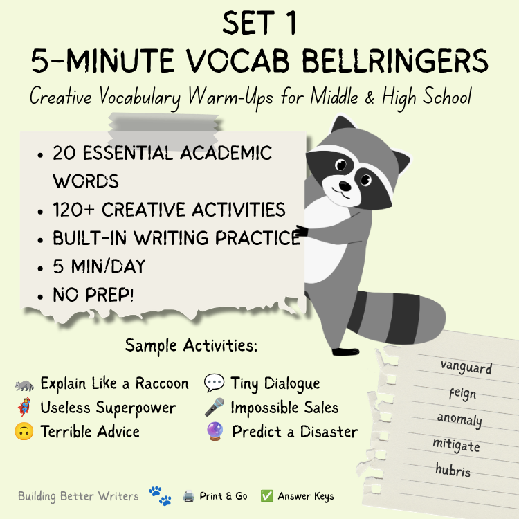5-Minute Vocabulary Bellringers SET 1 | Middle & High School