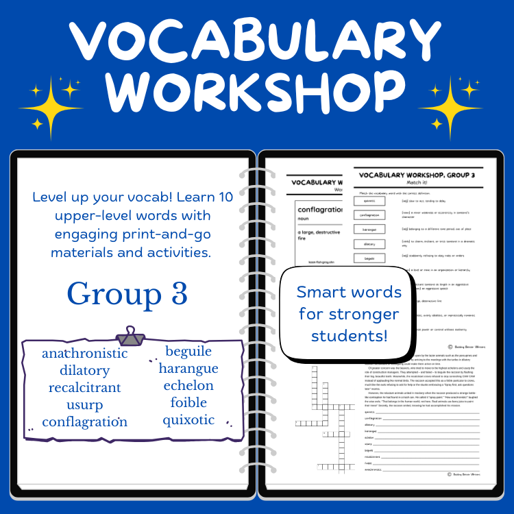 Advanced Vocabulary Unit / Upper-Level Word Study & Activities / Group 3