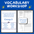 Advanced Vocabulary Unit / Upper-Level Word Study & Activities / Group 3