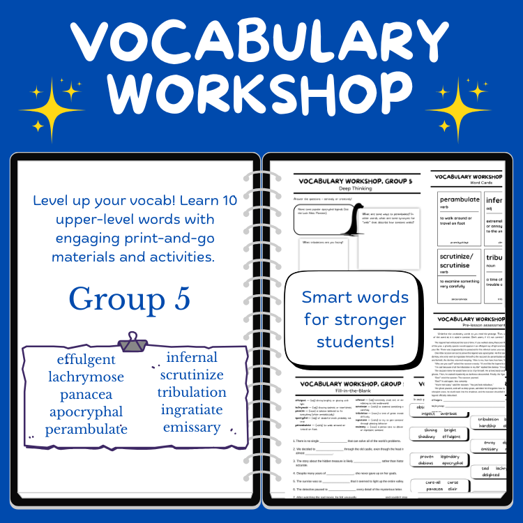 Advanced Vocabulary Unit / Upper-Level Word Study & Activities / Group 5
