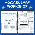 Advanced Vocabulary Unit / Upper-Level Word Study & Activities / Group 7